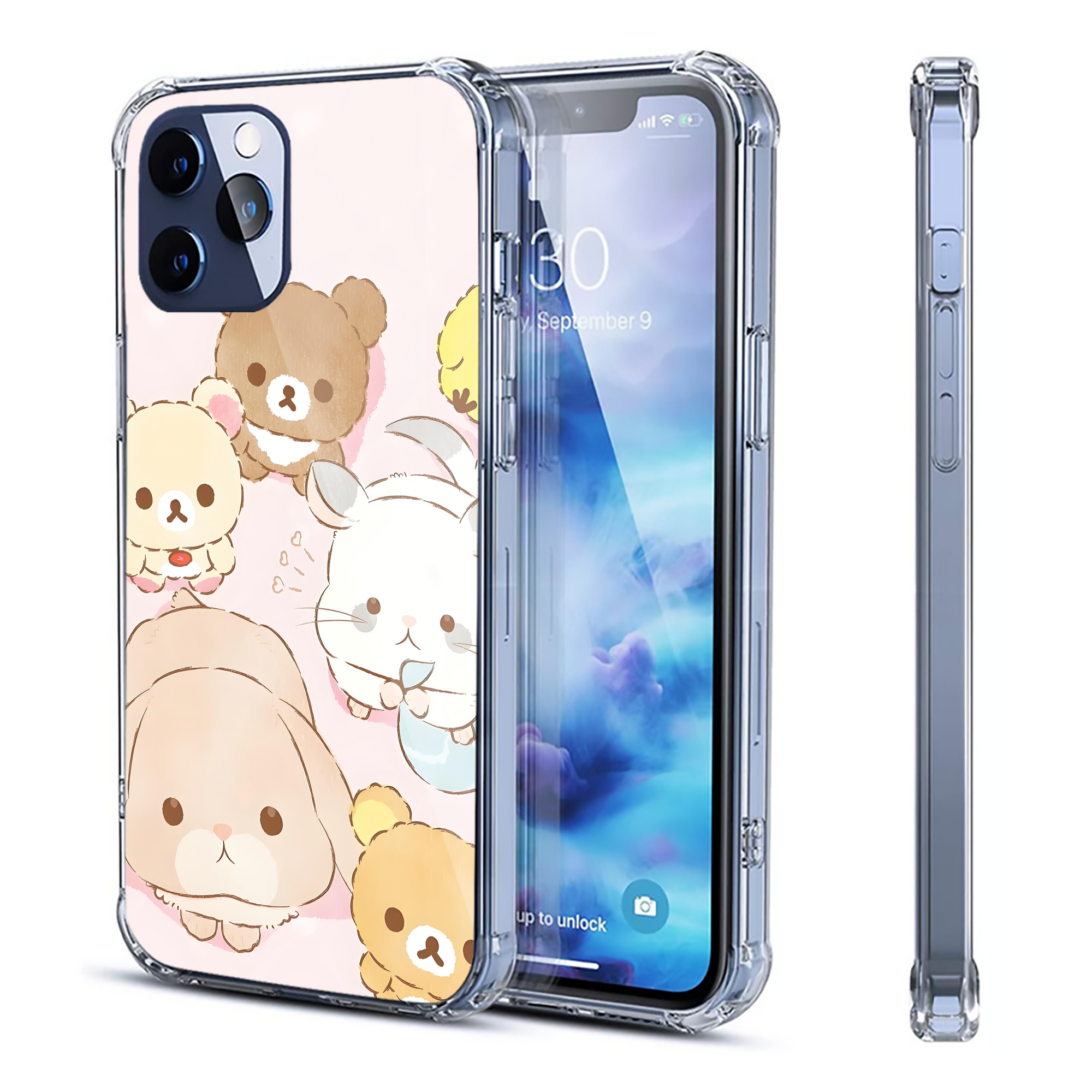（画像用） リラックマ リラックマ キイロイトリ Rilakkuma Korilakkuma Kiiroitori 【iPhone 12シリーズ対応】透明スマホケース（クリアソフトケース）